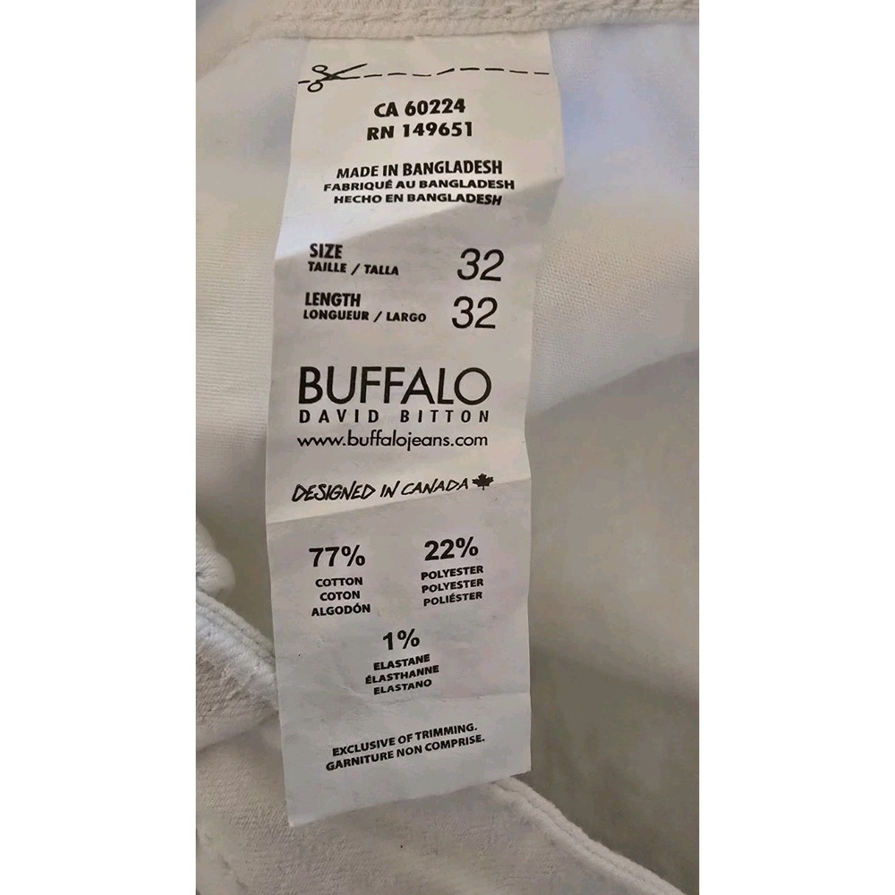 Buffalo David Bitton Jeans Skinny Max Stretch Mens 32x32 (32x31) White NWT Indie - Picture 7 of 11